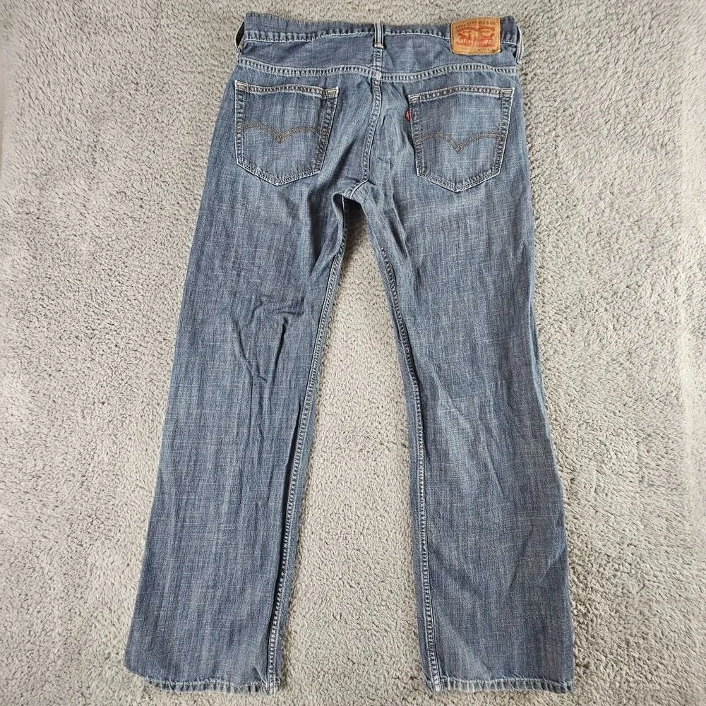 Levis 569 Jeans Mens 35x31* Blue Cotton Loose Straight Distressed Grunge Skater